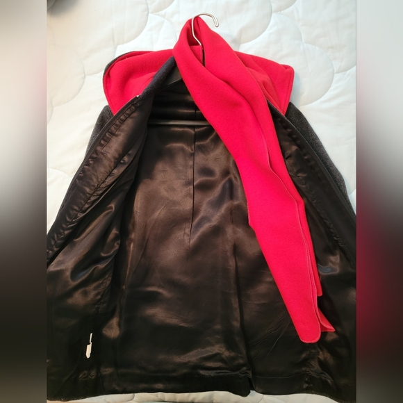 Vintage Sherwood Charcoal Gray/ Red Wool Vest Coat - Picture 4 of 8